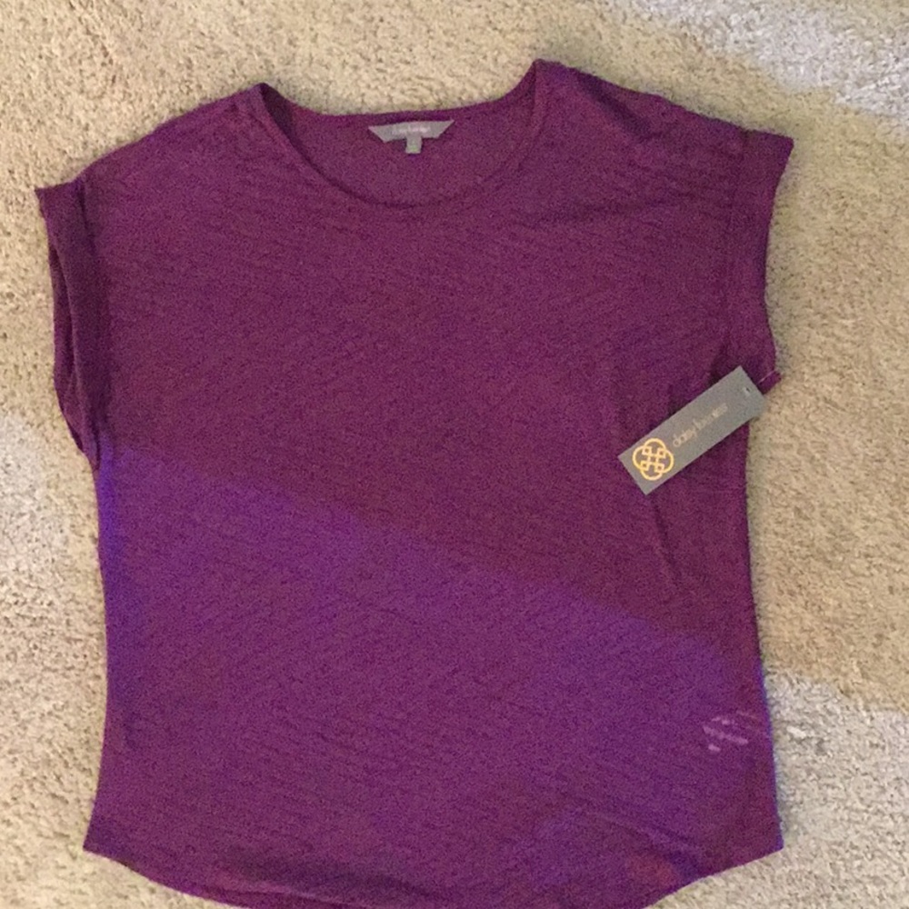 SHORT SLEEVE ROUND NECK T-SHIRT PURPLE GRAPE COLOR